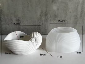 Molde silicona maceta caracol de mar 